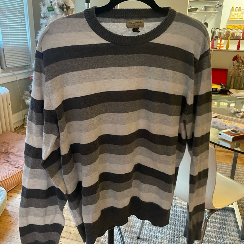 Sonoma Men's Multi-Striped Crewneck Sweater